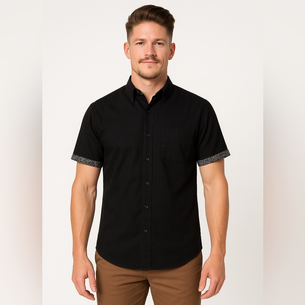 [L] Rue Saint-Patrick Montreal Dress Shirt linen cotton floral